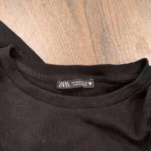 Zara Black Ribbed Bodysuit
